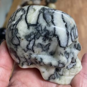 XL Spiderweb Jasper skull